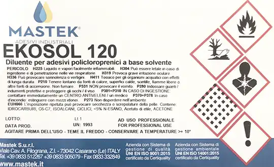 Etichetta diluente Mastek