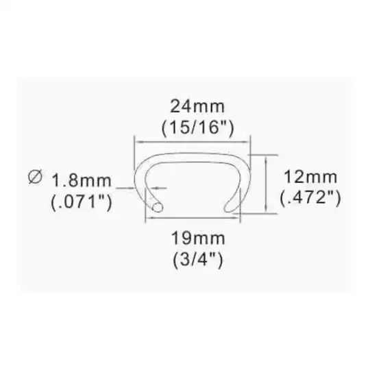 Disegno del punto metallico con le relative misure