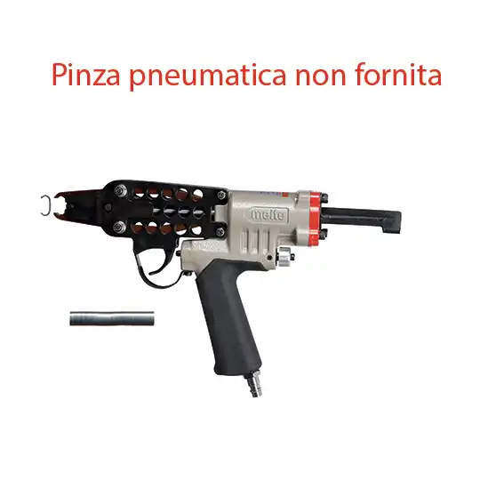 Vista del punto metallico insieme alla pinza pneumatica