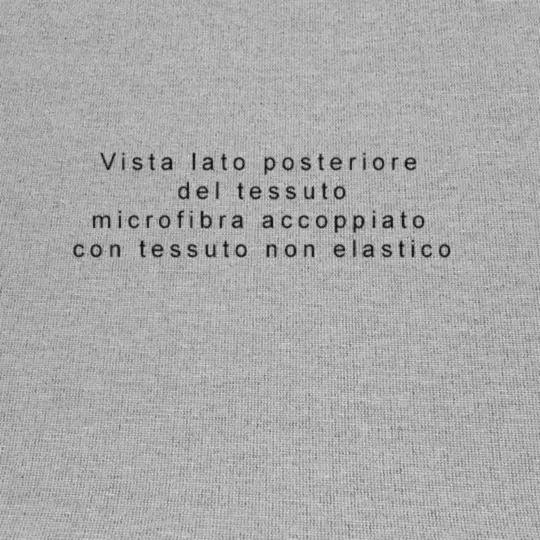 Vista della parte posteriore del tessuto che riguarda solo la microfibra accoppiata.